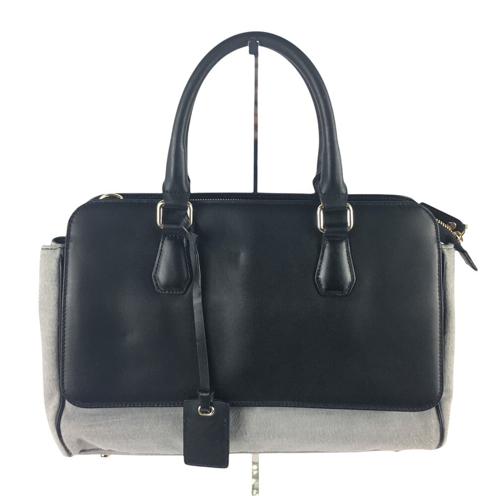 RoviMoss Black and Gray Satchel